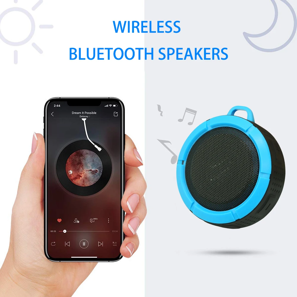 Stylish Portable IPX7 TWS 5.0 Waterproof Bluetooth Speaker with FM Radio Microphone - ANKUX.COM