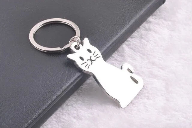 For Women Fashion Pocket Tools New Gift Car Keyring Metal Keychain Cat Shaped 