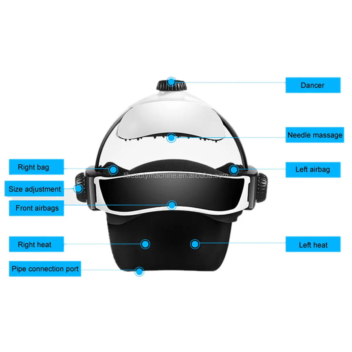 Automatic Air Pressure Head Massager Helmet Dual Vibrating Electric