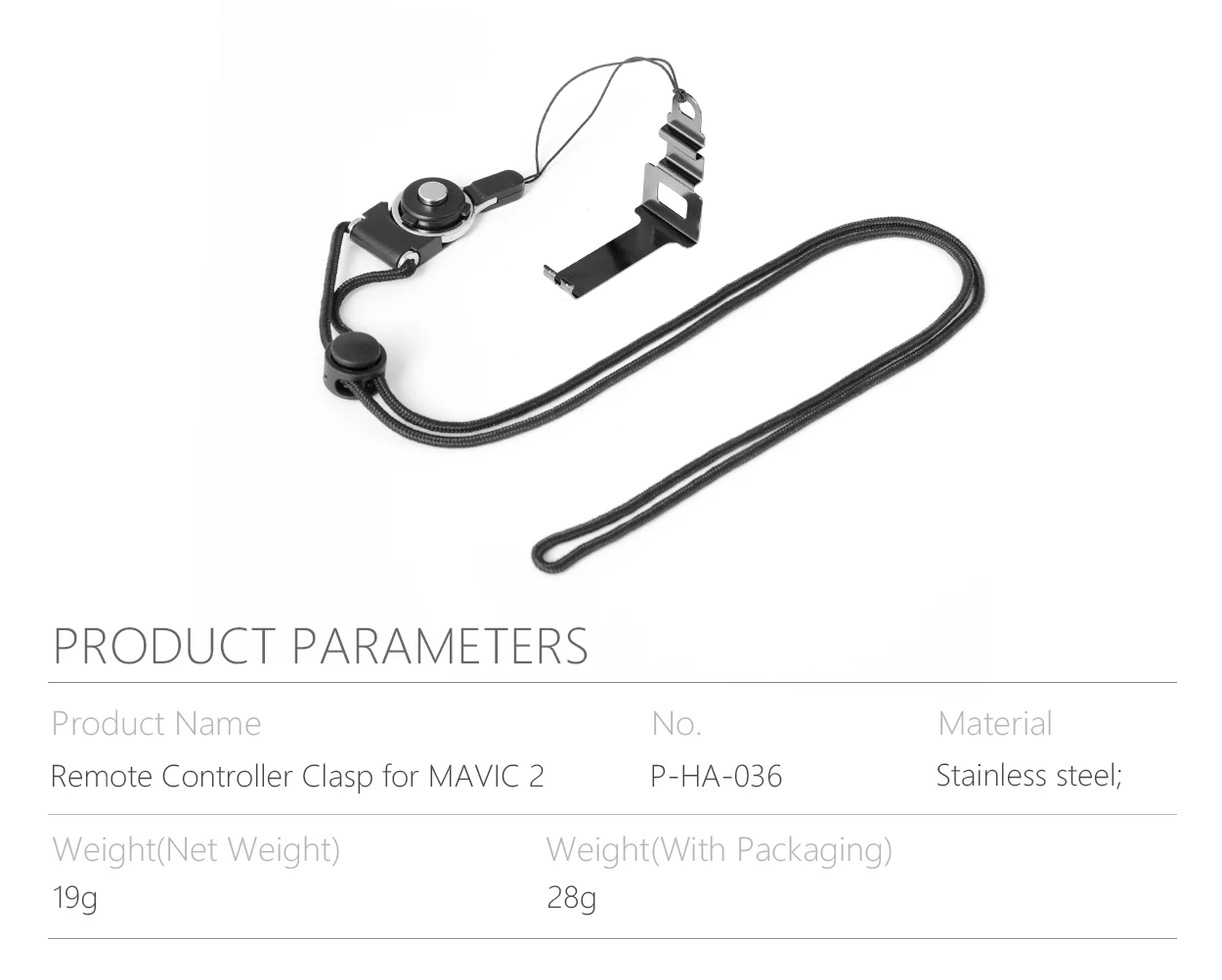 PGYTECH Remote Controller Clasp for DJI Mavic 2 Pro Zoom Adjustable Lanyard Hanging Straps Neck Sling Mavic 2 Drone Accessories