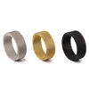 High quality 8mm width fashion wholesale silver/gold/black color stainless steel mesh rings for men and women jewelry