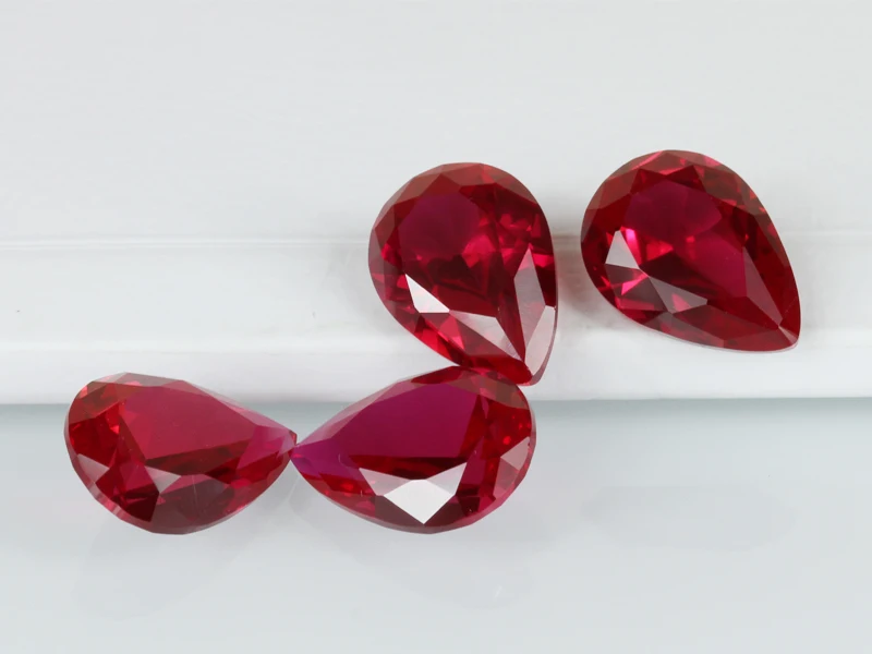 Industrial 5# Pear Shape Ruby Price Carat For Ruby Rings With Moderate