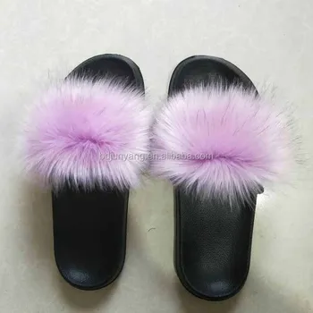 Wholesale Faux Fur Slipper Sandals Fur Slides For Women - Buy Fur Slides For Women,Fur Slippers ...