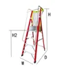 Hong Kong hot sell Fiberglass Aluminum Safety Workbench Platform Ladder with handrail wheels