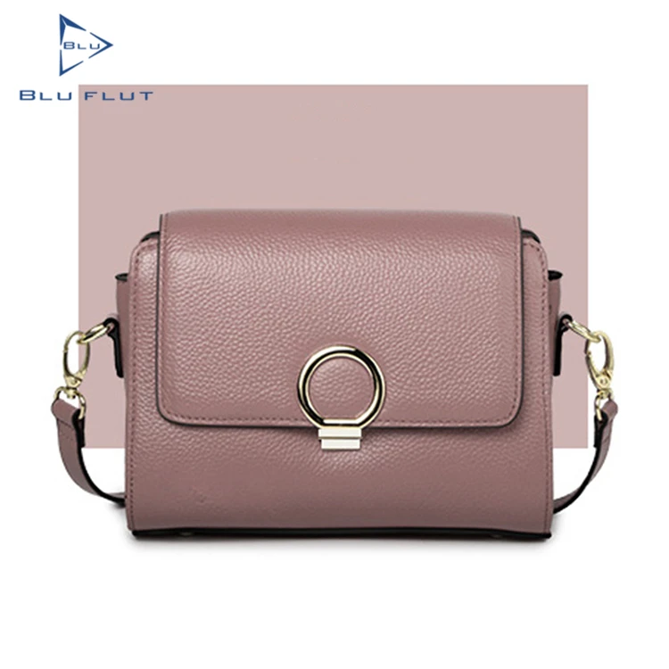 

Blu Flut low MOQ China supplier full grain shoulder bags mini women genuine leather handbag, Red,black,taupe,gray
