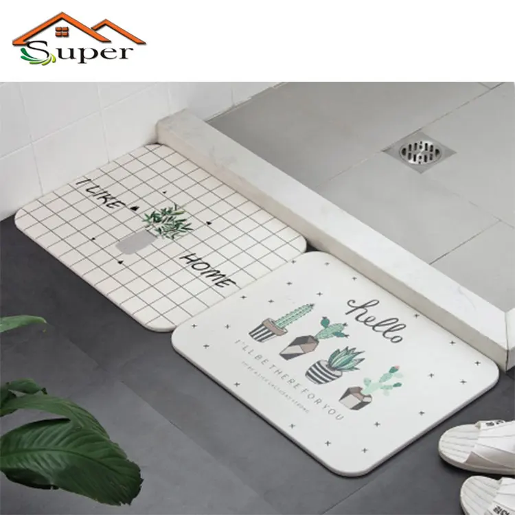 

Manufacture Absorbent Diatomite Waterproof Diatom Bath Mat Fast Drying Anti-Slip, Grey/white/black/yellow/light green/red
