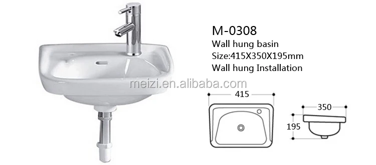 Twyford wall hung bathroom sinks with two faucets