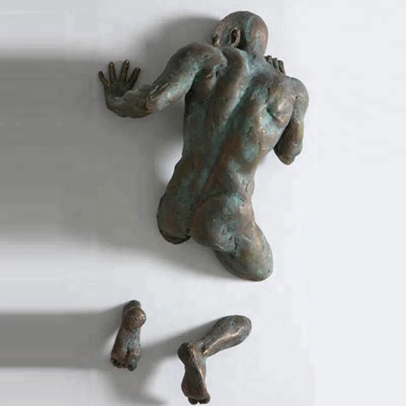 
Bronze metal man art wall sculpture 
