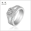 Sparkling ladies sterling silver clear heart cz ring in best quality bridal ring sets