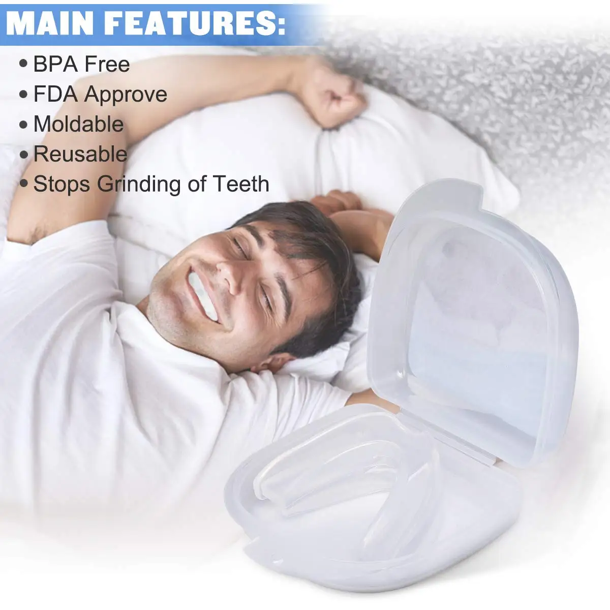Anti Snoring Solution Devices,Sleep Aid Night Mouth Guard For Stop Snoring Bruxism Quiet Nights
