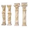 Gold Marble Roman Lady Statue Column