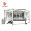 Double spiral cooling conveyor for bread and cake
