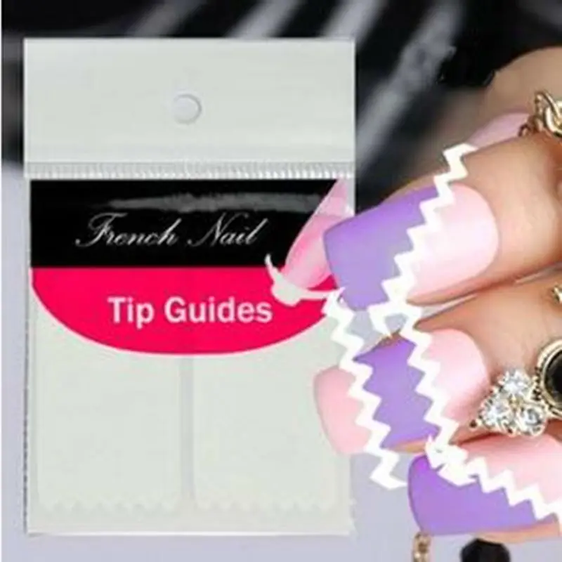 10Pcs French Manicure Wave Nails Sticker Stripe Nail Art Stickers Polish Tip Fringe Guides DIY Nail