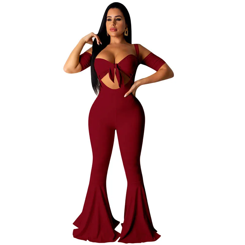 

Light Stretch Adjustable Tie Club Wear Jumpsuit Fashion