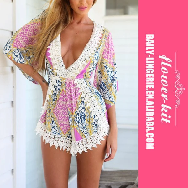 

Wholesale new clothing products short sleeve women jumpsuit, As shown