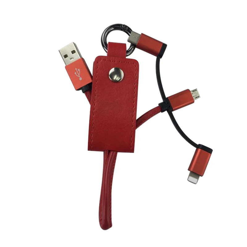 Amazon Top Quality 3 in 1 Mobile Phone Charger Cable Portable Keychain Usb Data Cable