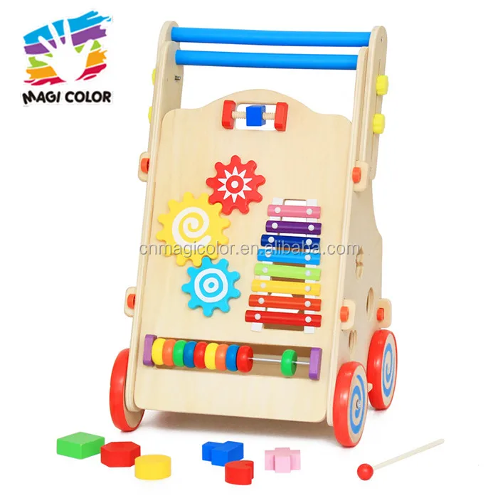 Wooden Push Walker Woodtoe Wooden Baby Walker, Adjustable Speed