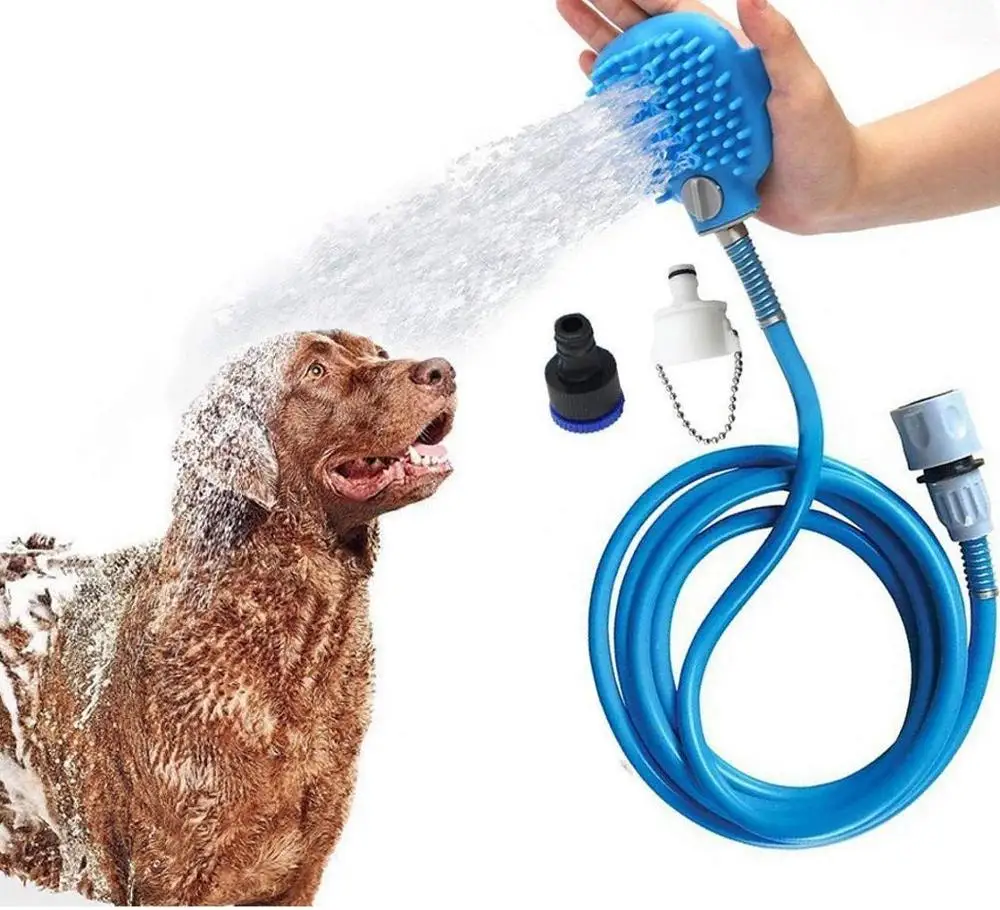 

Pet Shower Sprayer Dog Grooming Tool, Shower Bath Tub and Outdoor Garden Hose Compatible