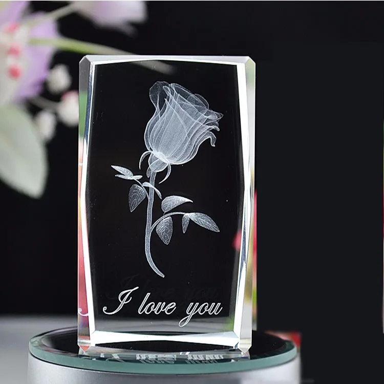 3D laser crystal/3d laser crystal engraving/wedding favor 3D las