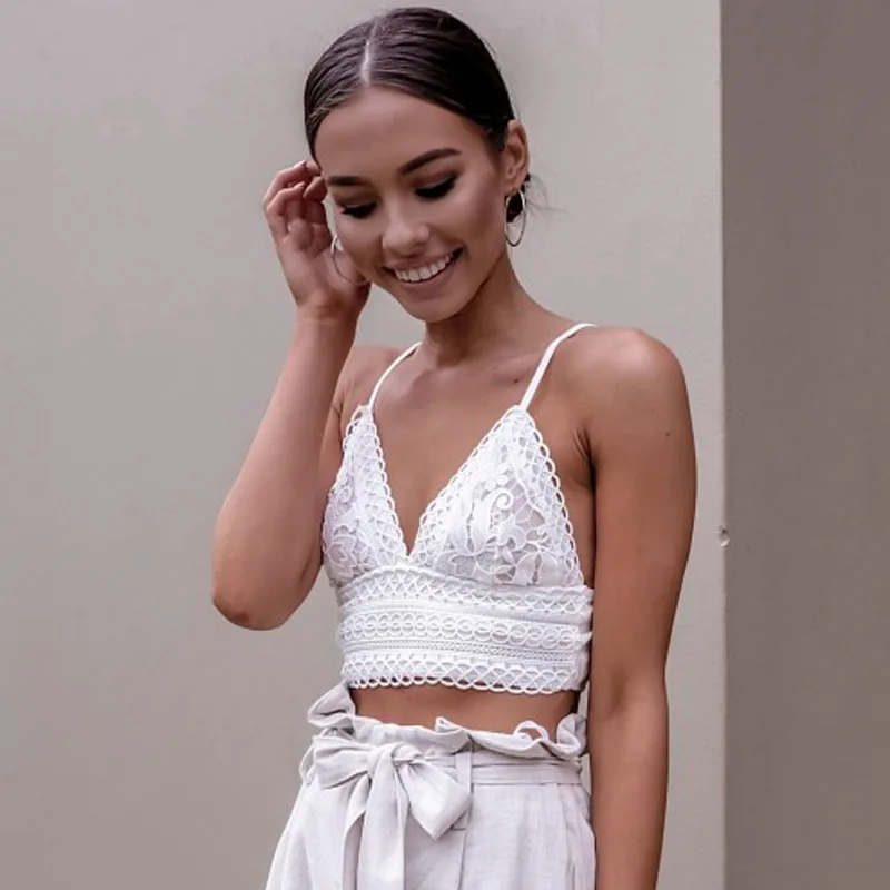 

2018 Sexy Women Cotton Strapless Tube Top Crop Tops V-shaped Neckline Backless Bralette bandeau top, White