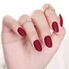 New 24pcs/Set Fashion Frosted False Nails Pure colour Long round Design Full Cover Nail Tips Finished Artificial false Nails