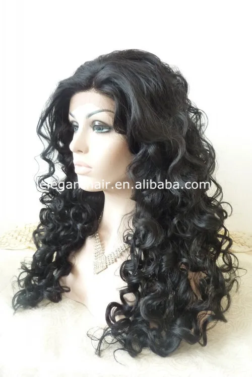 high heat resistant 1# big curly synthetic hair wig for black