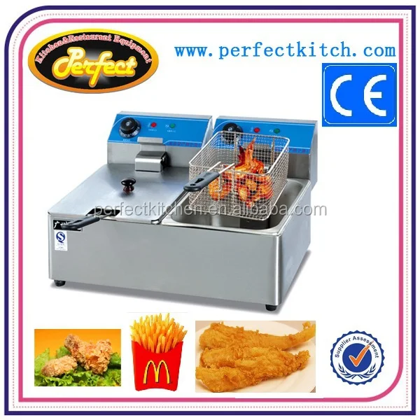 8l Stainless Steel Electric Fish Fryer / Double Tanks Chips Fryer Buy