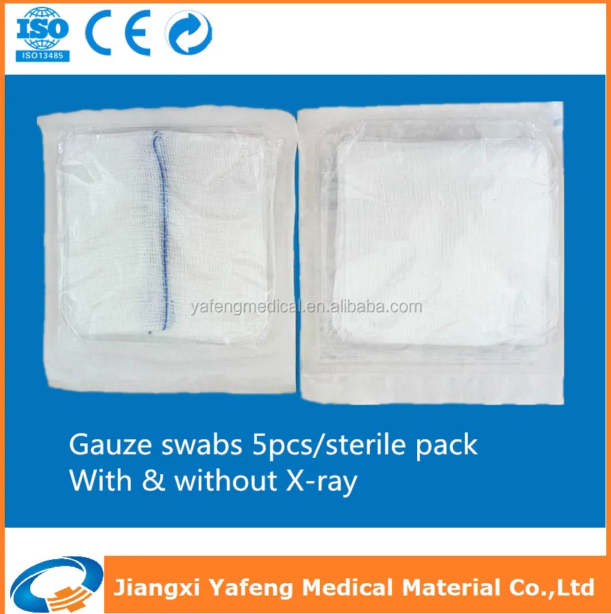 gauze swab with &without x-ray_