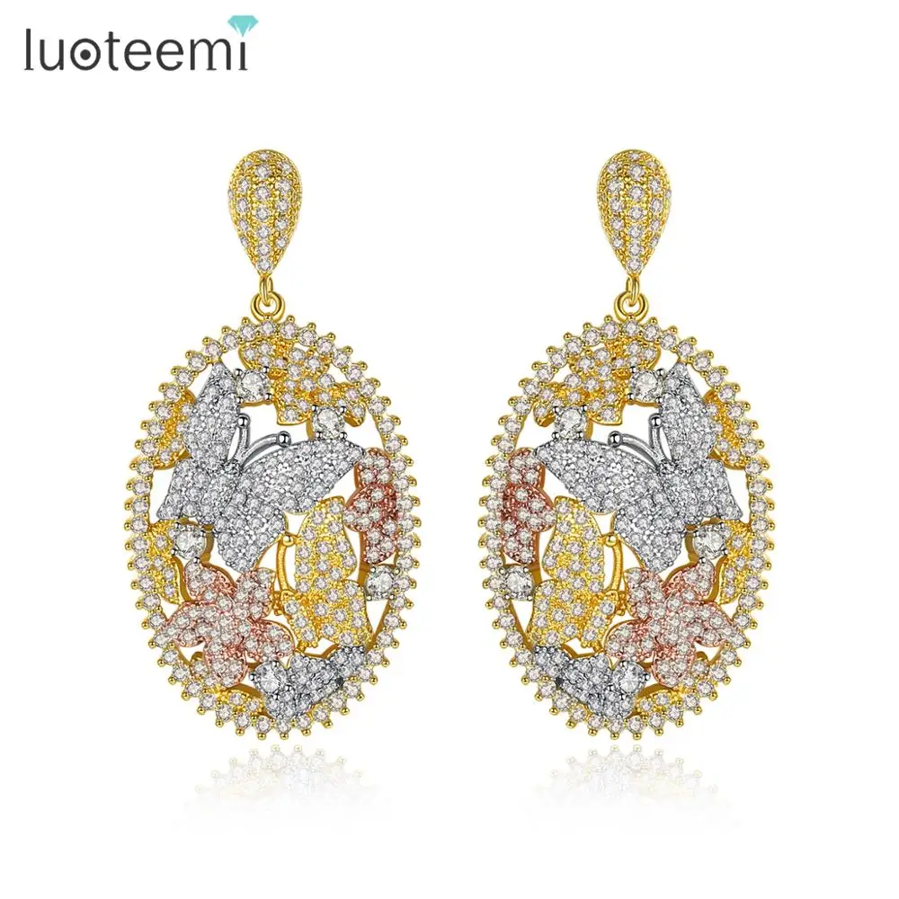 

LUOTEEMI Fashion Wholesale Butterfly Flower Earrings Animal Lovely Dangle Jewelry Earring for GIrl
