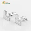 Rhodium Plated Cufflink Blanks with right-angle Pad Brass and Zinc Alloy Cuff link Back