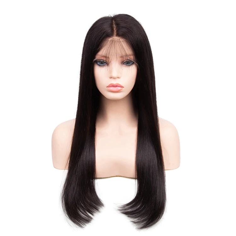 

the 100% braiding natural silk straight human hair glueless with baby hair brazilian human hair full lace wig