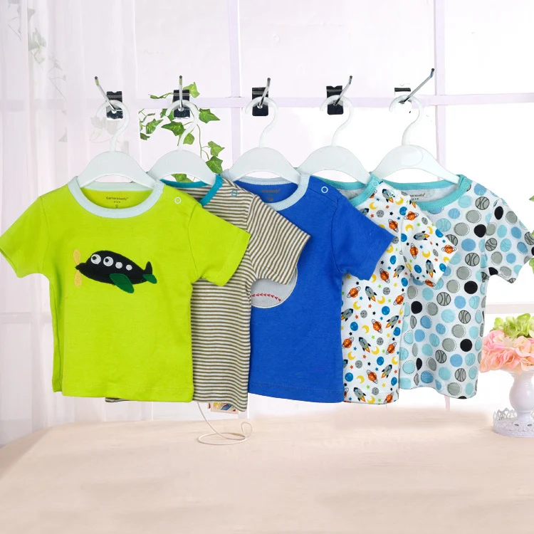 
Various colors cotton baby T-shirt o-neck collar short sleeve 