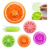Giveaway fruit pattern round rotating push button 7 compartments weekly tablet vitamin case organizer plastic 7days pill box