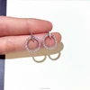 2018 fashion jewelry wholesale luxury S925 silver post micro pave zircon earrings cute round circle silver earring studs