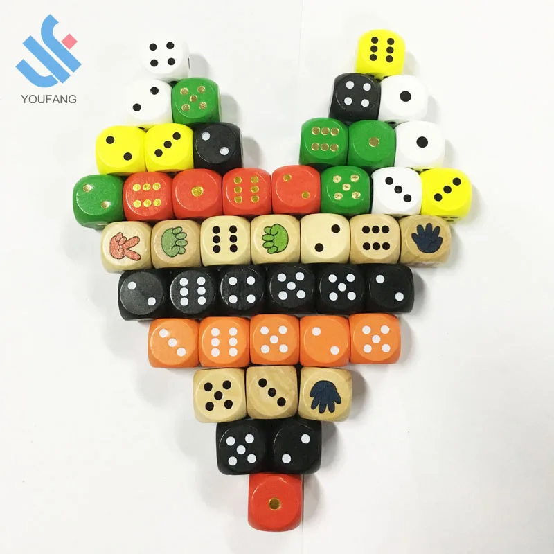 

YF-L0203 factory direct 20mm 6sides customize game dice secy dice cube toys colorful wooden dice