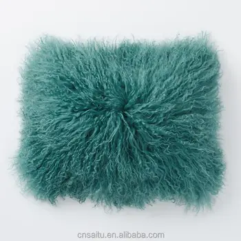 100 Real Mongolian Lamb Wool Fur Cushion Cover Decorative Throw