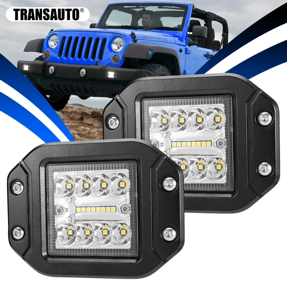 5 Inch Flush Mount Led Pods Light,48w Spot Flood Combo Beam Driving