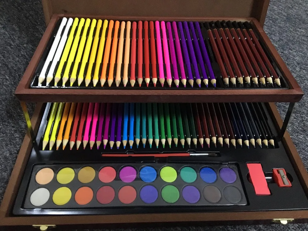 Stationery Gifts Wooden Jumbo Art Coloring Set Box Painting Set Buy