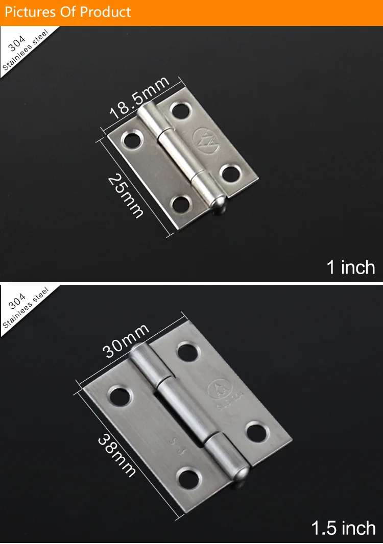 Wholesale Sus304 Stainless Steel Small Size Butt Hinge Mini Wooden Box