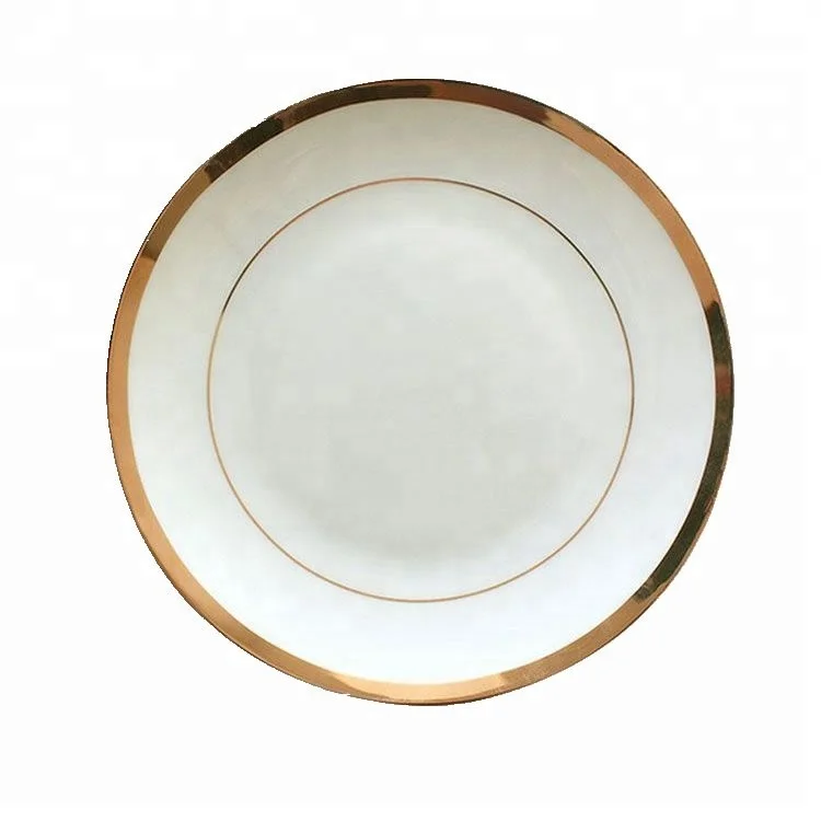 

Nordic hand-painted gold porcelain charger plate for steak