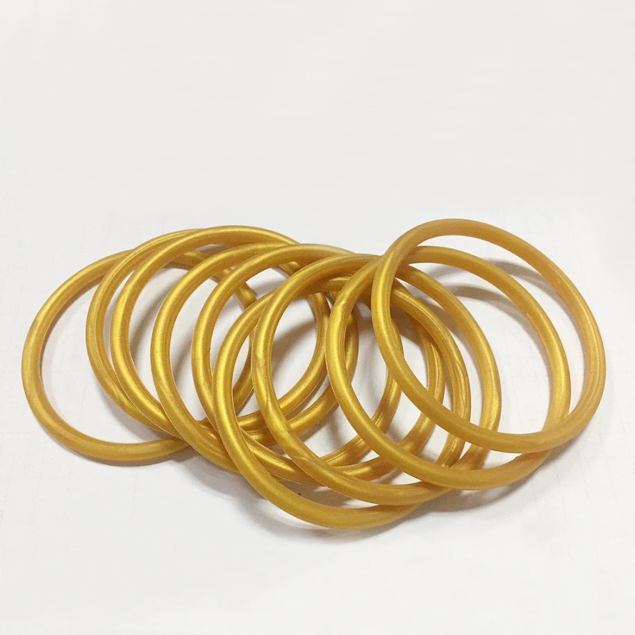 

gold round silicone rubber bracelet, Custom pantone color