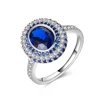 Mytys 100% Full Inspection Gold Micro Zirconia Ring Blue Sapphire Ring For Ladies r1861
