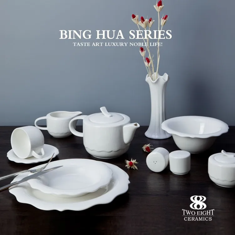 product-elegant dinnerware white porcleian tableware hotel restaurant dinning table set-Two Eight-im