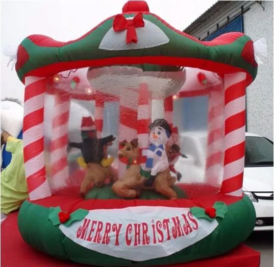 Merry Christmas,Inflatable Christmas Playground With Santa Claus And ...