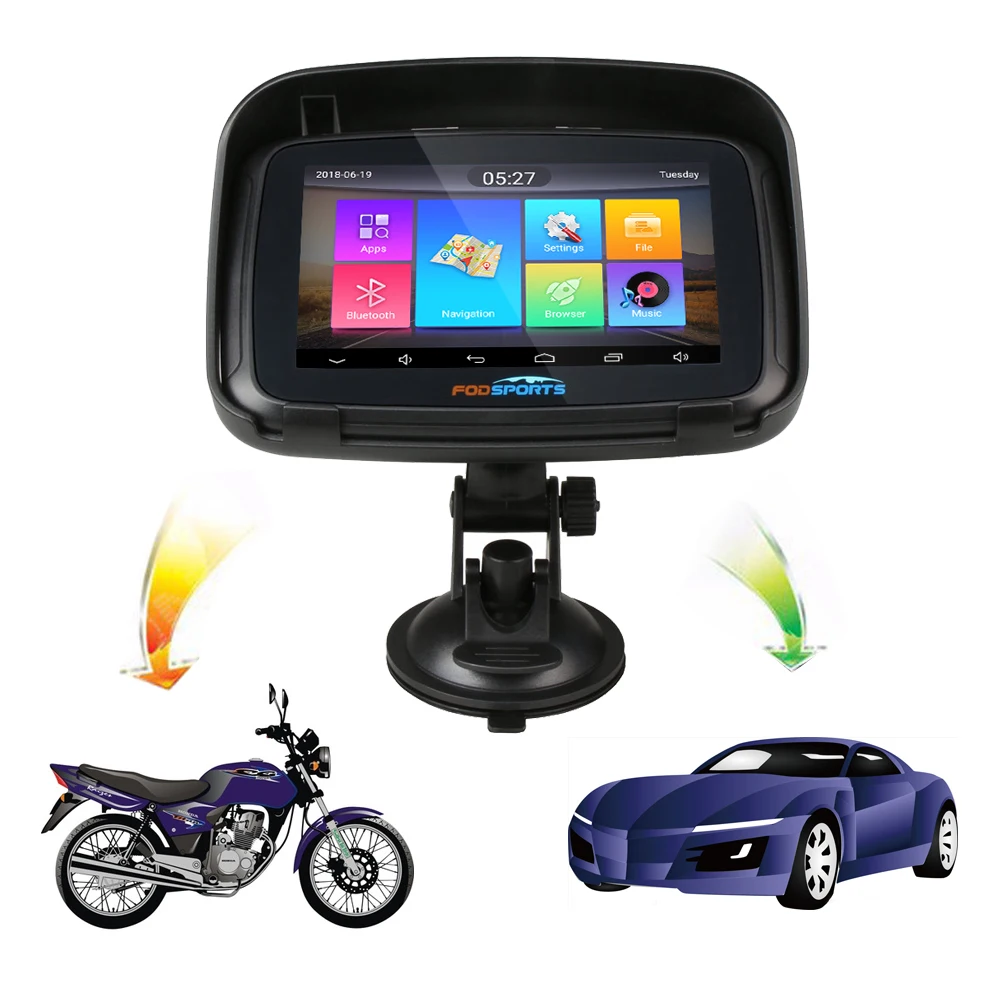 

Free Shipping FODSPORTS 5 Inch 16G Car Gps Navigation Waterproof Motorcycle GPS Navigator, Black