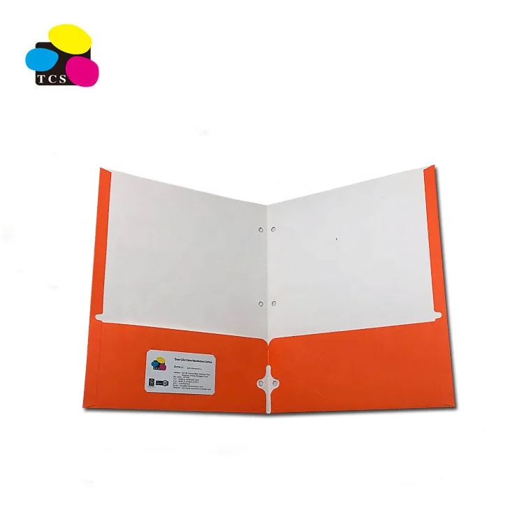 
ECO-Friendly Lehui High Quality Letter A4 Size Orange Two Pockets Paper File Folder 