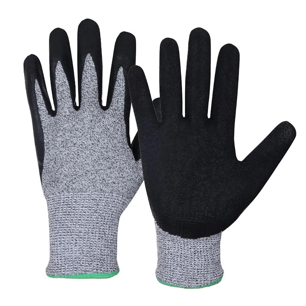 Hppe Knitted Level 5 Cut Resistant Nitrile Or Pu Palm Coated Gloves For ...