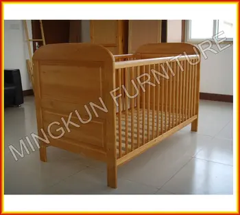 Custom Made Wood Baby Crib Attached Bed