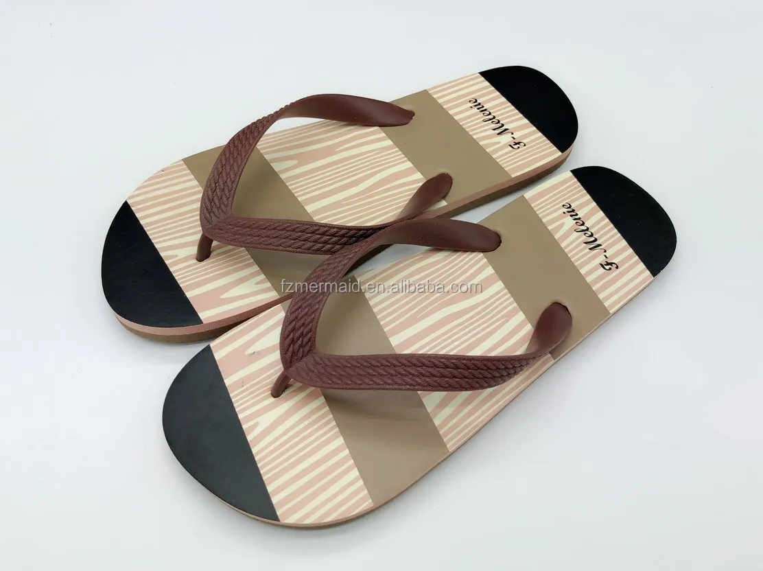 2024 Hot Selling Wooden Slipper for Man , Wide Wooden Rubber Slipper, Pvc Upper Beach Sandals Flip Flop