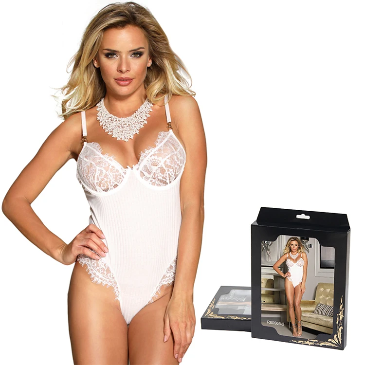 

FREE Box Packing Wholesale White Lace Sexy Women Bodysuits for Women